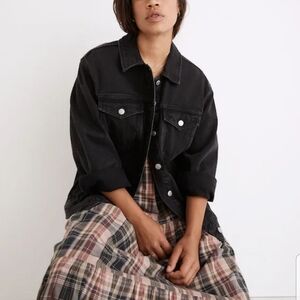 Madewell Oversized Black Trucker Denim Jacket